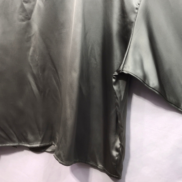 NWT Cider Satin Slip Shirt Womens 4XL Olive Green Button Up Boho Retro 90s Y2K - Picture 7 of 13